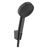 Image de Ensemble support mural et douchette 105 1jet avec flexible 125 cm noir mat Pulsify