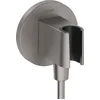 Image de Hansgrohe Coude de Raccordement avec Support Pommeau de Douche Fixfit S, Raccord Douche avec Support Douchette Mural, avec Clapet Anti-Retour, Noir Chromé Brossé, 26888340 en occasion ou reconditionné
