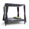 Image de Chaise longue de jardin - Senator Lounge - Transat - 2 personnes - Bain de soleil - 4 rideaux latéraux - Acier - Toile de polyester - Gris