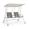 Image de Bel Air Duo Swing Balancelle de jardin pour 2 personnes - avec auvent pare-soleil - gris & crème