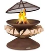 Image de Braséro de jardin - Aguilera - Foyer de terrasse - Grille barbecue Ø65cm - Pare-étincelles - Charbon ou bois - Rouille