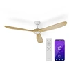 Image de Ventilateur de plafond Smart en bois massif 178 cm, télécommande + contrôle par app, marron