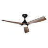 Image de Ventilateur de Plafond Fiji Flow 2 en 1 132 cm lampe LED télécommande contrôle par application dimmable Bois foncé et noir