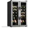 Image de Vinamour Cave à vin 2 zones de réfrigération 7 étagères 24 bouteilles Commande tactile Protection UV