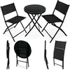 Image de Ensemble table et chaises de jardin Pliable pour 2 personnes noir