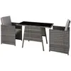 Image de Salon de jardin Pour 2 personnes Résistant aux UV Pliable gris