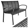 Image de Banc de jardin 3 places 126 x 62 x 81,5cm noir