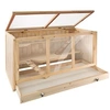 Image de Cage pour rongeurs En bois Toit grillagé ouvrant marron