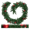 Image de Guirlande de Noël artificielle avec boules pommes de pin et baies 2,7m rouge/vert