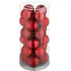Image de Lot de 24 boules de Noël rouges Surface mate brillante ou pailletée Diamètre 4cm rouge
