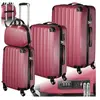 Image de Set de Valises Trolley Rigides 4 pièces 3 trolleys en plastique ABS robuste rouge bordeaux