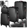Image de Set 4 valises rigides trolley en abs acier polypropylène noirs lot vanity m l xl