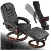 Image de Fauteuil relax pied rond avec repose-pieds noir/marron
