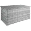 Image de Coffre de jardin Caisse de rangement pour coussins Cadre en aluminium gris clair
