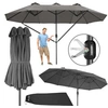 Image de Parasol 460 x 270 cm Mécanisme facile à manipuler Réglable en hauteur gris
