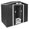 Image de Abri de jardin métal 2,7 m² toiture 2 pans Tôle en acier laquée et galvanisée gris/blanc