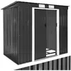 Image de Abri de jardin métal 2,7 m² toiture monopente tôle en acier laquée et galvanisée gris/blanc