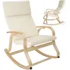 Image de Fauteuil à bascule Avec des accoudoirs, cadre en bois de bouleau beige