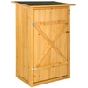 Image de Armoire de jardin avec toit plat en Bois de pin imprégné 2 Etagères marron