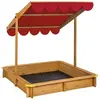 Image de Bac à sable cabane de jardin avec toit réglable rouge en bois