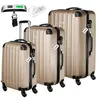 Image de Ensemble de 3 valises avec pèse-bagage et étiquettes roulettes 360 degrès champagne