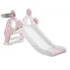 Image de Toboggan pliable pour enfants avec panier de basket marches antidérapantes rose