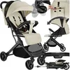 Image de Poussette buggy pliable avec harnais à 5 points et frein beige