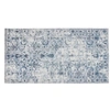 Image de Tapis vintage design à poils courts en laine synthétique et feutre 80 x 150 cm bleu
