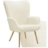 Image de Fauteuil rembourré Bouclé crème/or