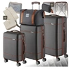 Image de Ensemble de valises de voyage 13 pièces avec coques rigides en ABS robuste gris anthracite