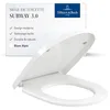 Image de Abattant de WC Subway 3.0 Villeroy & Boch - Couvercle toilettes White brillant Duroplast - Abattant toilettes charnières acier inox. - Couvercle waters résist. forme de D - Pièce rech. orig. couv. WC en occasion ou reconditionné