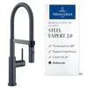 Image de Villeroy & Boch Steel Expert 2.0 robinetterie de cuisine hte pression av. fonction comm. et bec pivot. av. ressort en spirale à 360°, flux laminaire, hteur bec 170 mm, finition brossée, Anthracite en occasion ou reconditionné