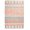 Image de Tapis Effet 3D à Poils Courts "Ethnie" Gris & Orange 160 x 230 cm
