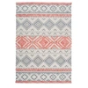 Image de Tapis Jacquard à Poils Courts "Ethnie" Gris & Orange 120 x 170 cm