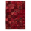 Image de Tapis Patchwork en Cuir Fait Main "Voila" Rouge 200 x 290 cm