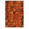 Image de Tapis Patchwork en Cuir Fait Main "Voila" Orange 200 x 290 cm