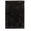 Image de Tapis Patchwork en Cuir Fait Main "Voila" Noir 120 x 170 cm