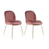 Image de Lot de 2 chaises design "charlize" 90cm rose & or