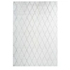 Image de Tapis Shaggy Géométrique "Vivica" Blanc & Bleu Gris 80 x 250 cm