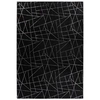 Image de Tapis Géométrique à Poils Longs "Bijou" Noir & Argent 160 x 230 cm
