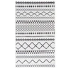 Image de Tapis Tissé Imprimé à Poils Plats "Maya IV" Blanc & Noir 120 x 180 cm