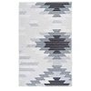 Image de Tapis Tissé Imprimé à Poils Plats "Maya V" Gris 80 x 150 cm