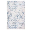 Image de Tapis Tissé Imprimé Vintage "Peron IV" Blanc & Bleu 120 x 180 cm