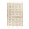 Image de Tapis Bohème Tissé Fait à la Main "Bohist" Crème & Kaki 120 x 180 cm