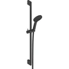 Image de Pommeau de douche 3 jets type pluie flexible et barre noir mat