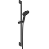 Image de Pommeau de douche 3 jets type massage flexible et barre noir mat