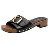 Image de Tamaris Mule femme à talon compensé en cuir noir 39 EU en occasion ou reconditionné