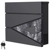 Image de ML-Design Boîte aux Lettres Murale 37x36,5x11 cm, Anthracite/Optique Noir Marbre, Acier,
