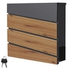 Image de ML-Design Boîte aux Lettres Murale 37x37x11 cm, Anthracite/Façade Noir avec Aspect Bois,