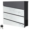 Image de ML-Design Boîte aux Lettres Murale 37x37x11 cm, Anthracite/ Façade Imitation Marbre Blanc,